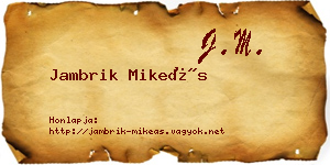 Jambrik Mikeás névjegykártya